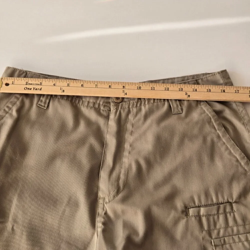 Roadblock Men's Khaki Cargo Multi-Pocket Shorts Size 32